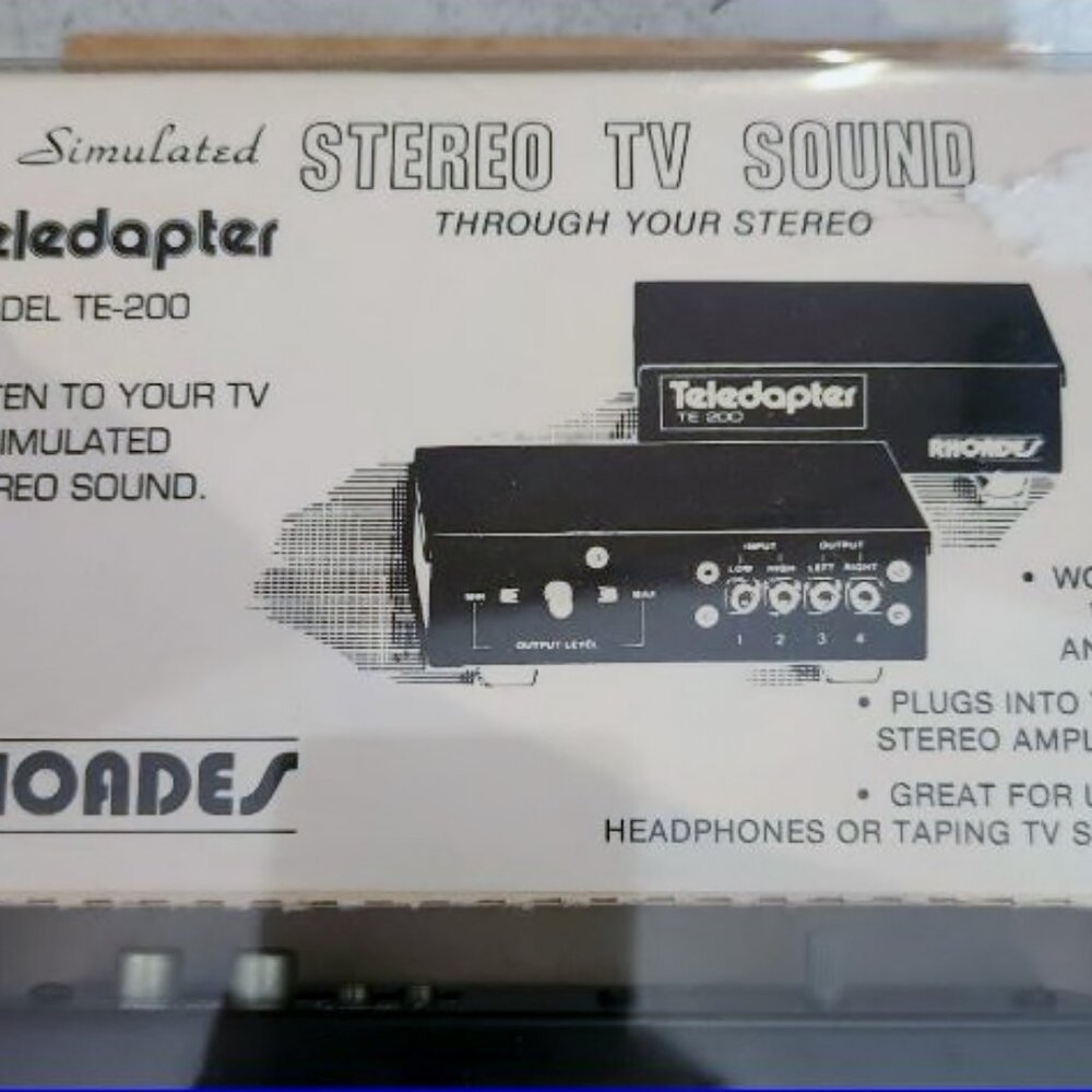 RHOADES TE-200 Teledapter - Simulated Stereo TV Sound Adapter - EVC